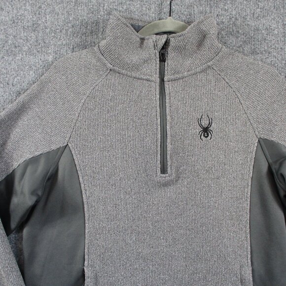 Spyder Sweater Mens Small Gray Boundless Half Zip Pullover Outdoors Fleece Hike - Picture 3 of 16